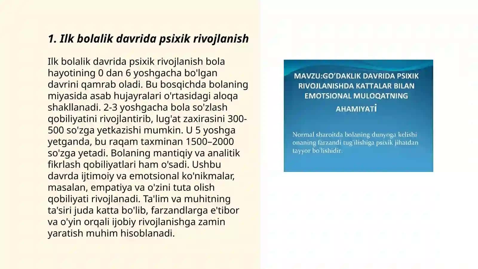 Gòdaklik davrida ilk rivojlanish pisixikasi 3