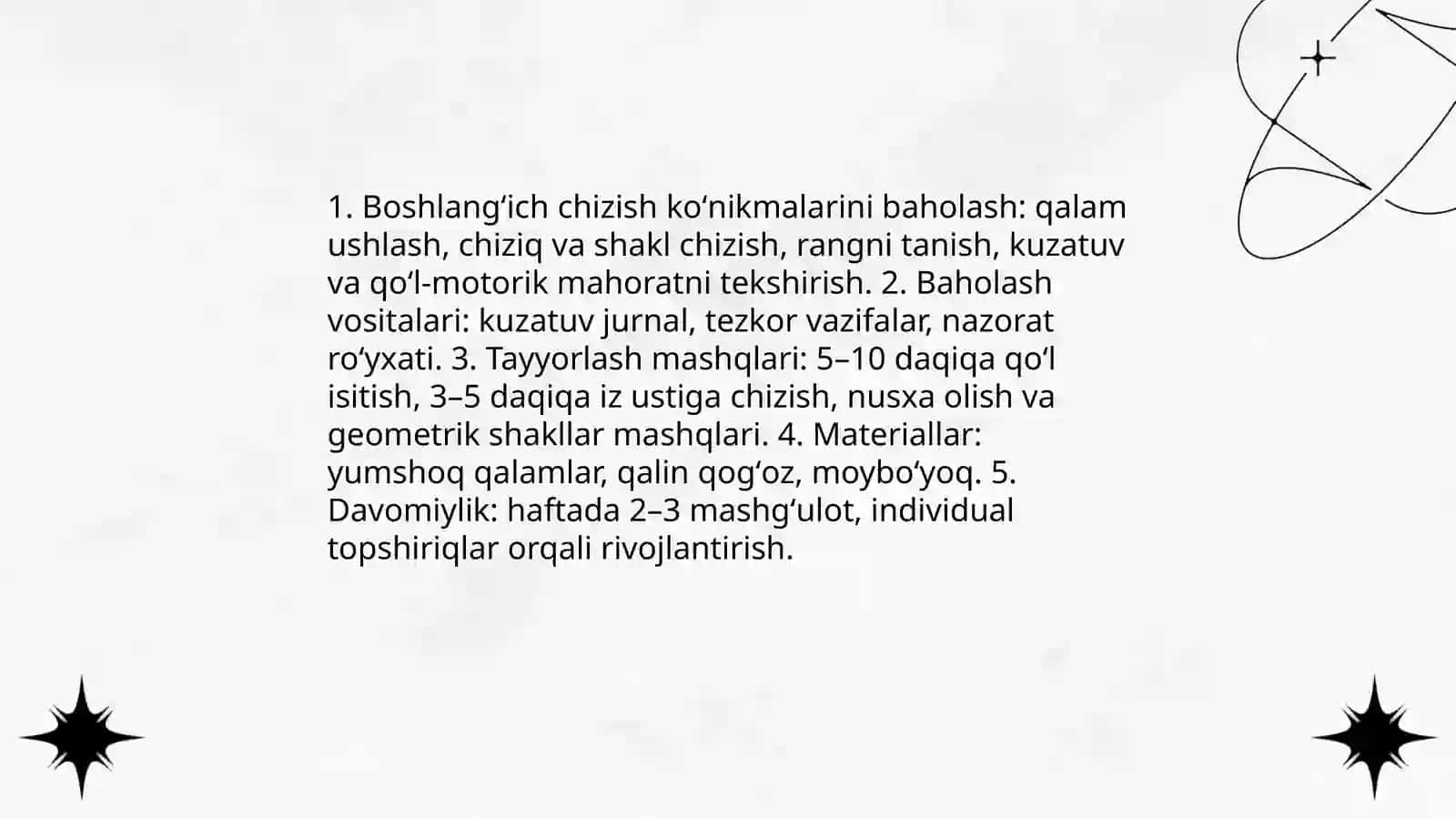 Boshlangʻich sinf oʻquvchilarini rasm chizishga oʻrgatish bosqichlari 3