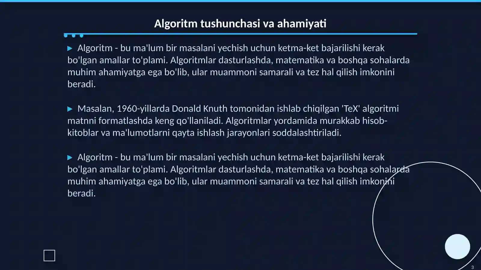 Algoritmlar va ularning turlari 3