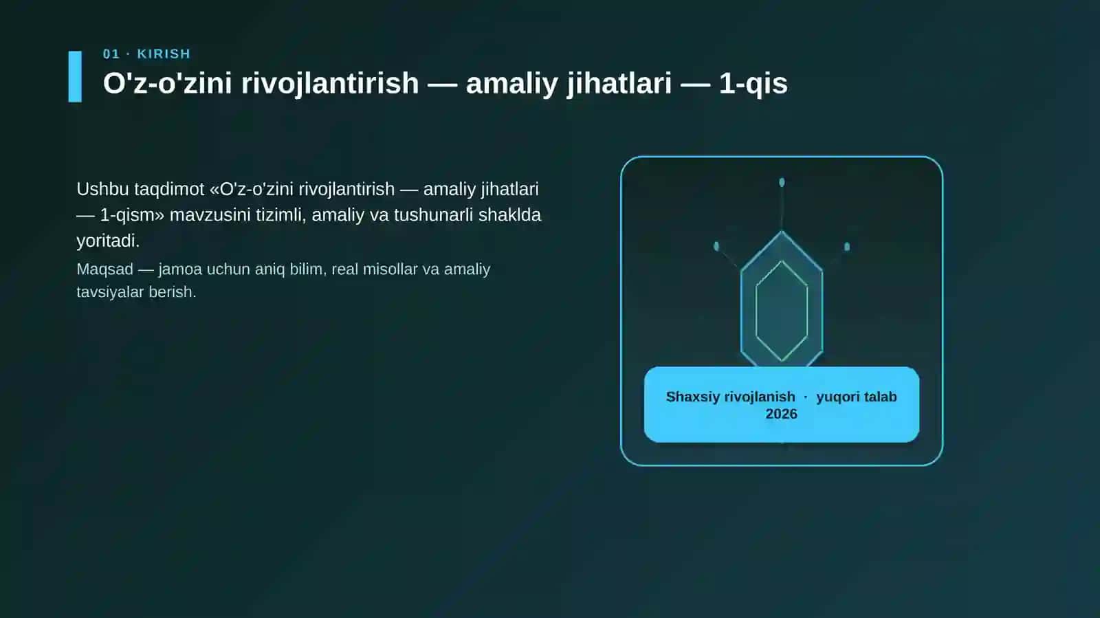 O'z-o'zini rivojlantirish — amaliy jihatlari — 1-qism 3