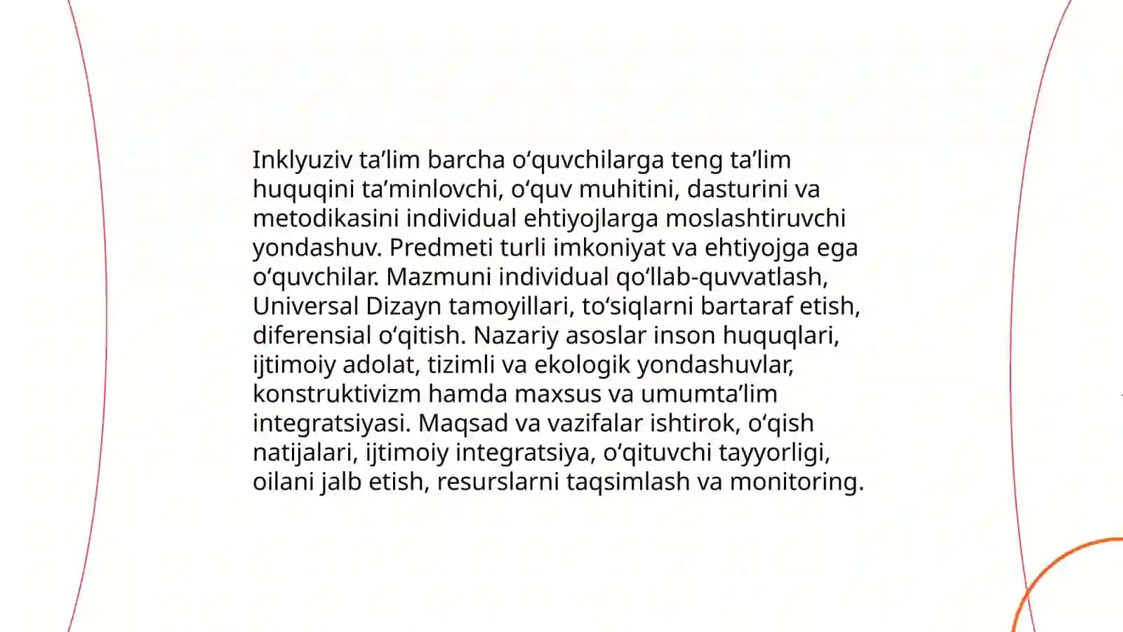 Inklyuziv ta’limning mazmuni predmeti maqsadi va vazifalari 3