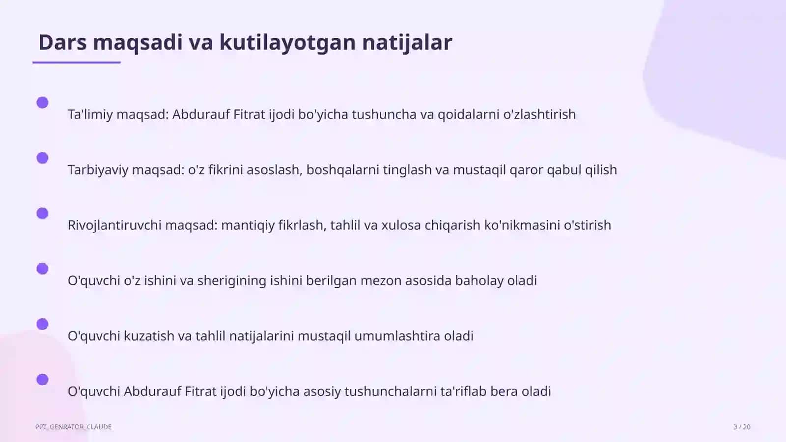 Abdurauf Fitrat ijodi (9-sinf) 3