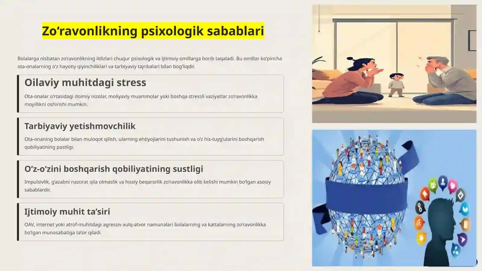 Bolalarganisbatan zo‘ravonlikning psixologik sabablarivaoqibatlari 3