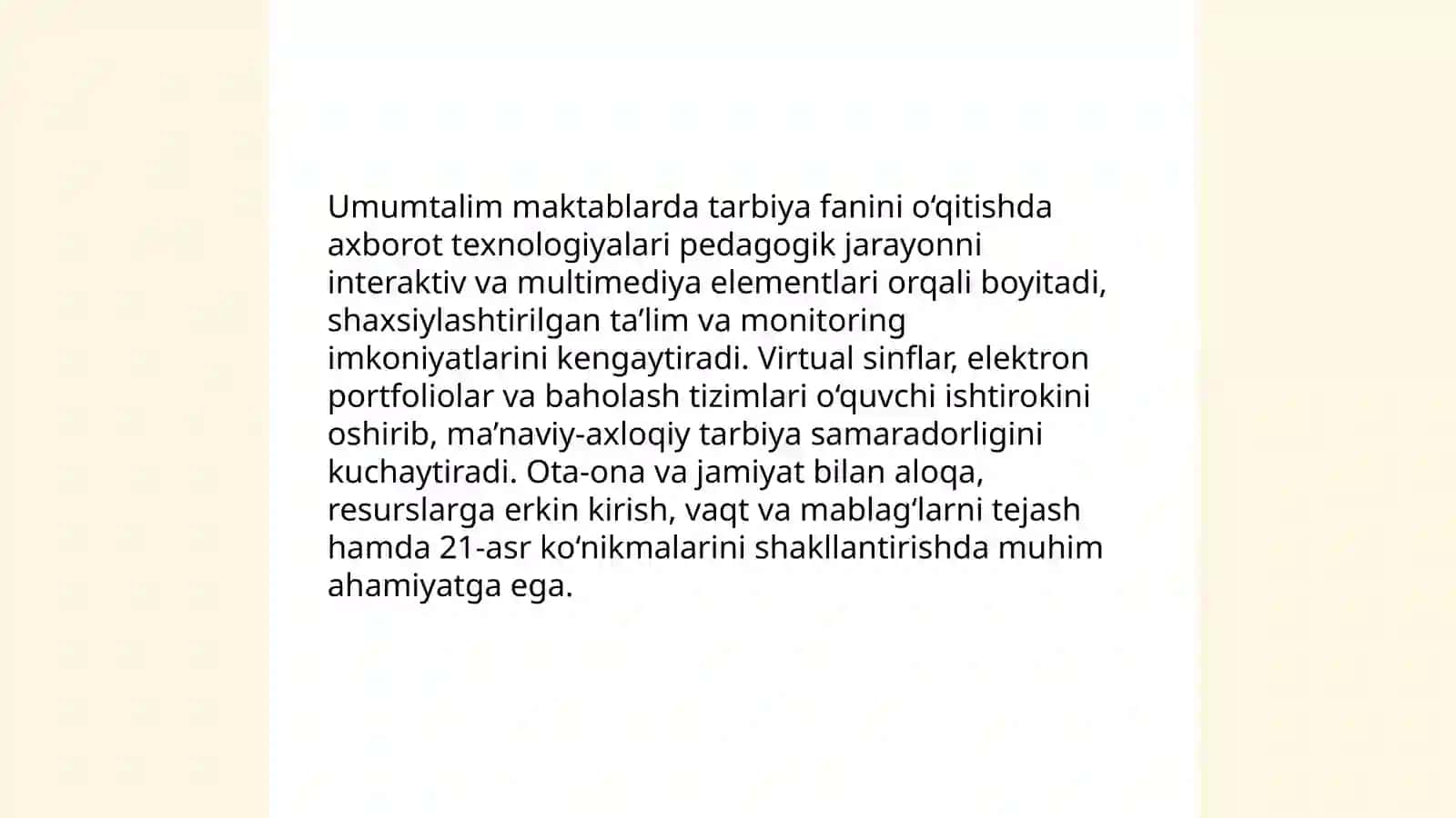 Umumtalim maktablarda tarbiya fanini oqitishda axborot texlogiyalardan foydalanish 3