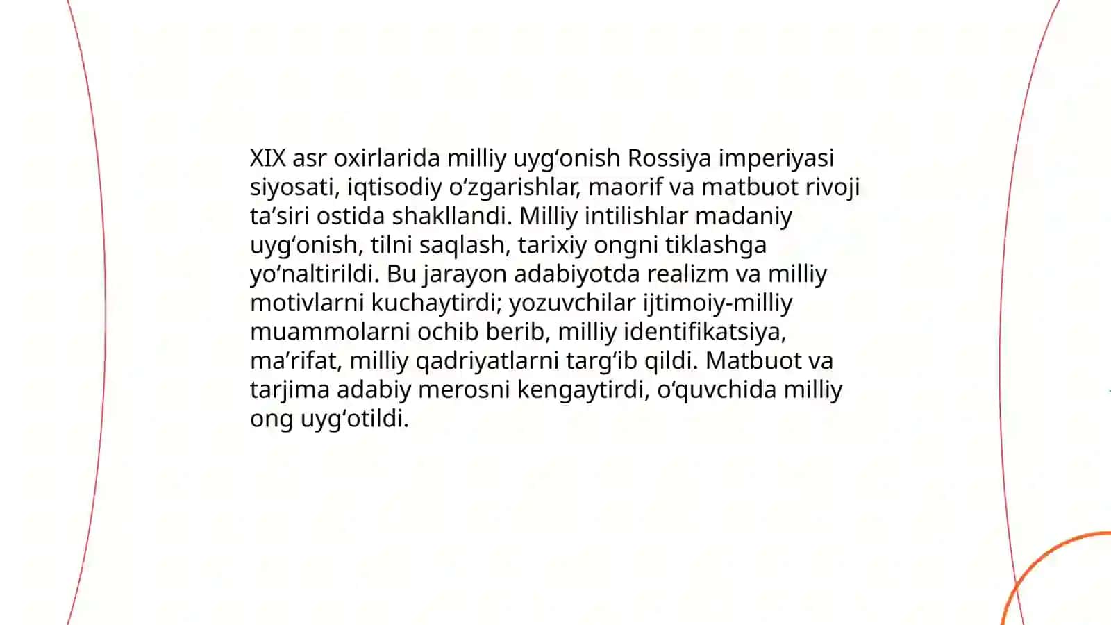 XIX asr oxirlarida milliy uyg'onish davri adabiyoti 3