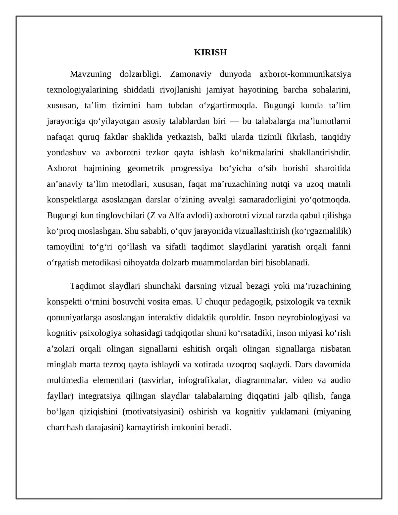 Istalgan bir mavzuni o‘rgatishga doir taqdimot slaydlarini yaratish 3