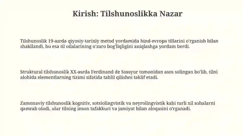 Tillarning shakllanishi va rivojlanishi. Dunyo tillari tavsifi va tillar tasnifi 3