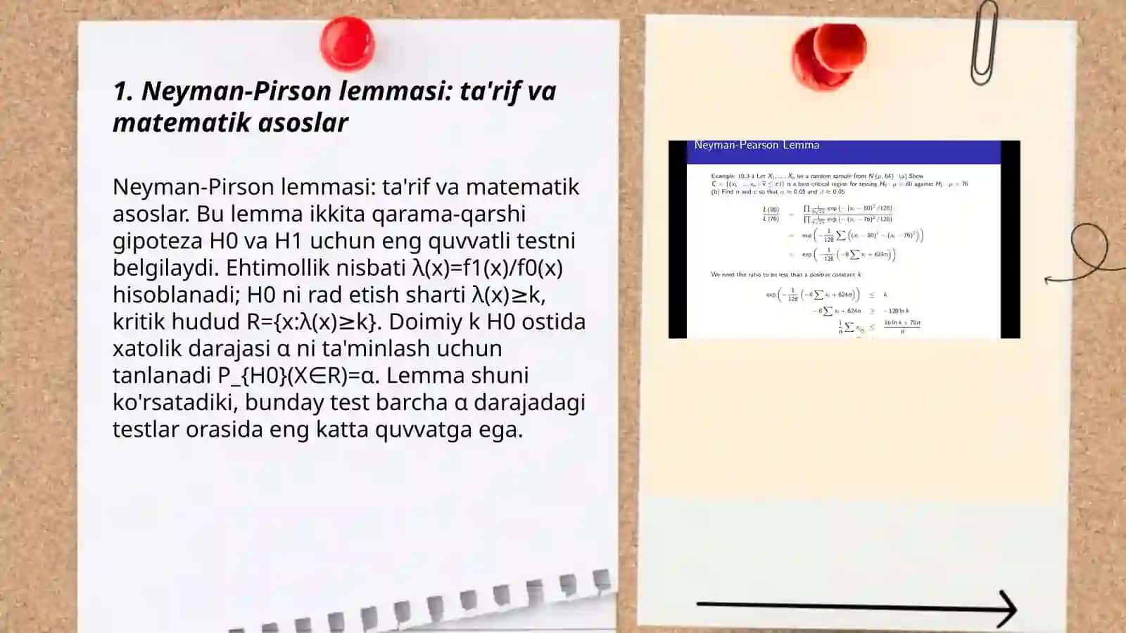 Neyman-Pirson lemmasi: ta'rif va matematik asoslar 3