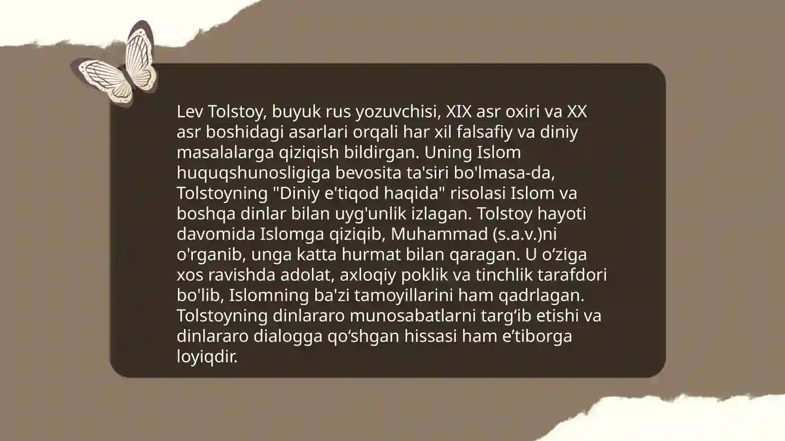 Islom huquqshunosligida Lev Tolstoyning "Iqrornoma" asaridagi diniy e'tiqodlarni tahlil qilish 3