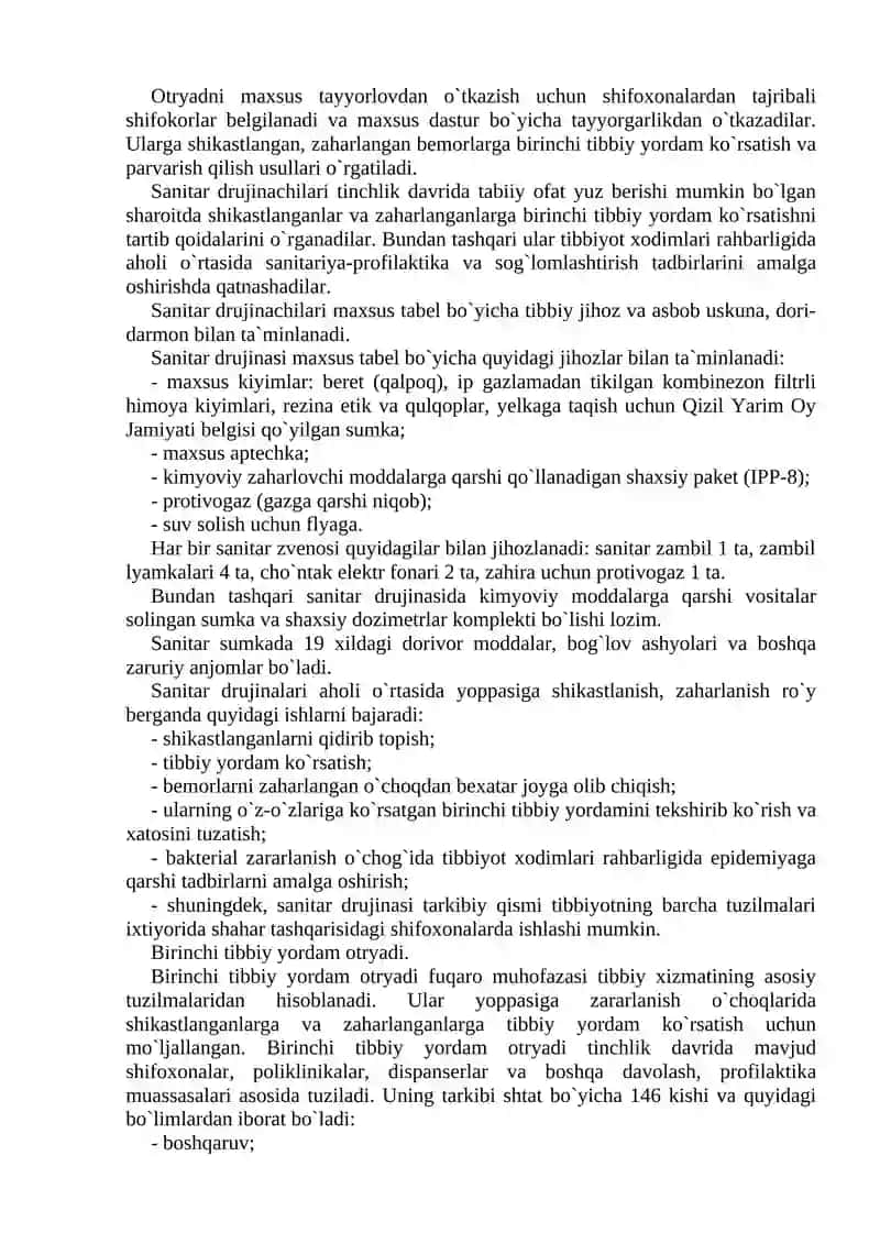 Favqulodda vaziyatlarda shikastlangan, zaharlangan va zararlanganlarga tibbiy yordam 3