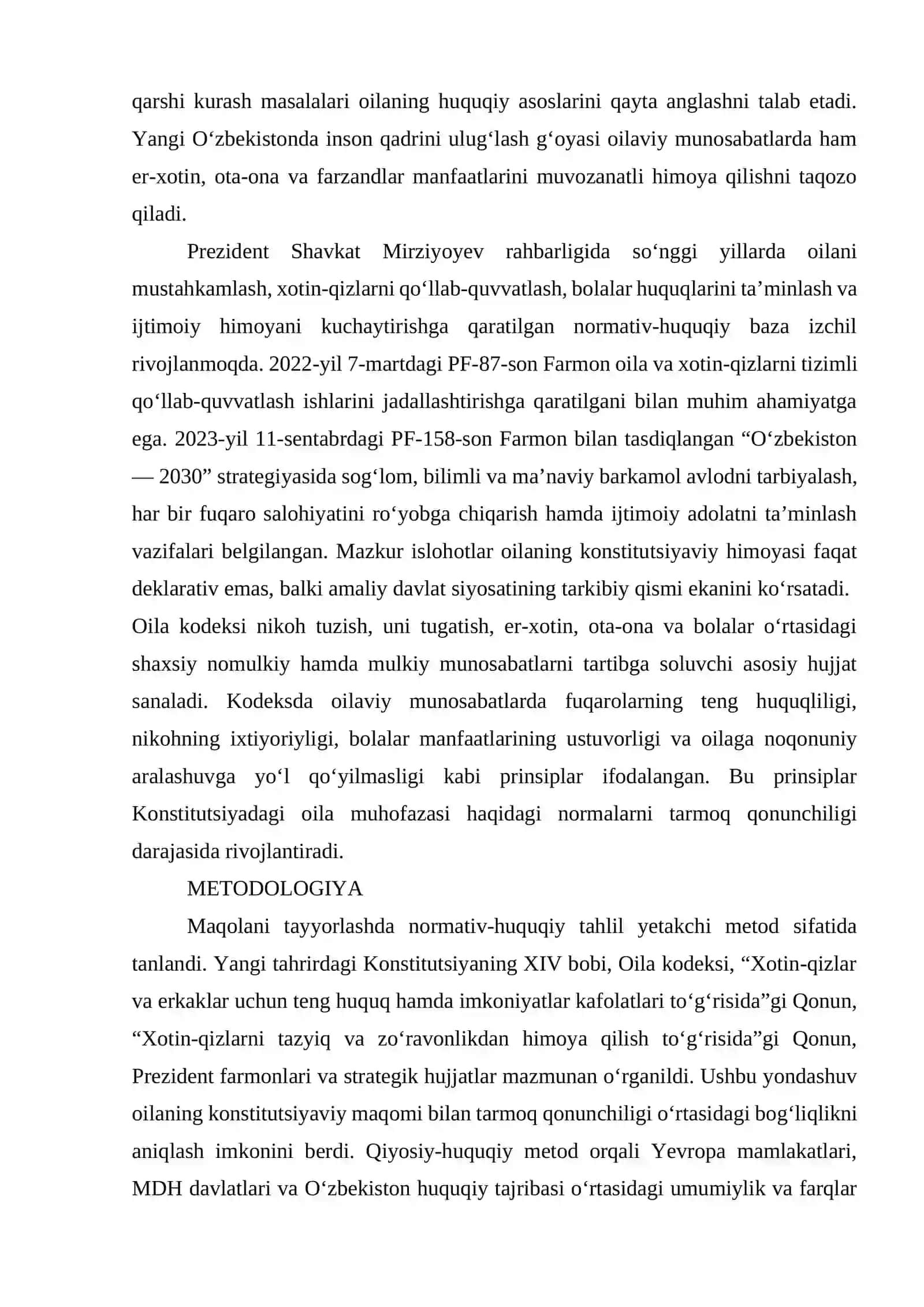 OʻZBEKISTONDA OILANING KONSTITUTSIYAVIY ASOSLARI 3