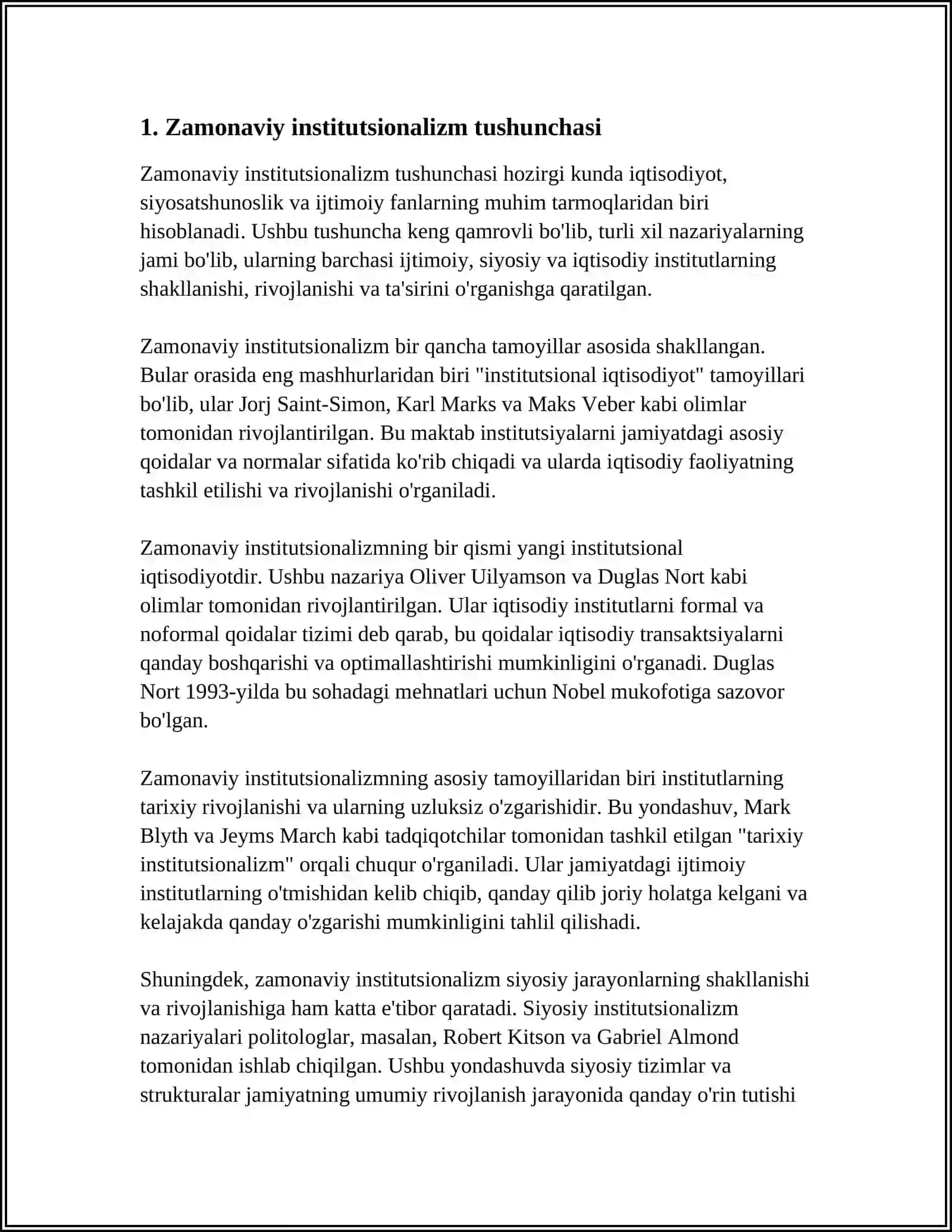 ZAMONAVIY INSTITUTSIONALIZMNING ASOSIY KATEGORIYALARI TALQINI 3