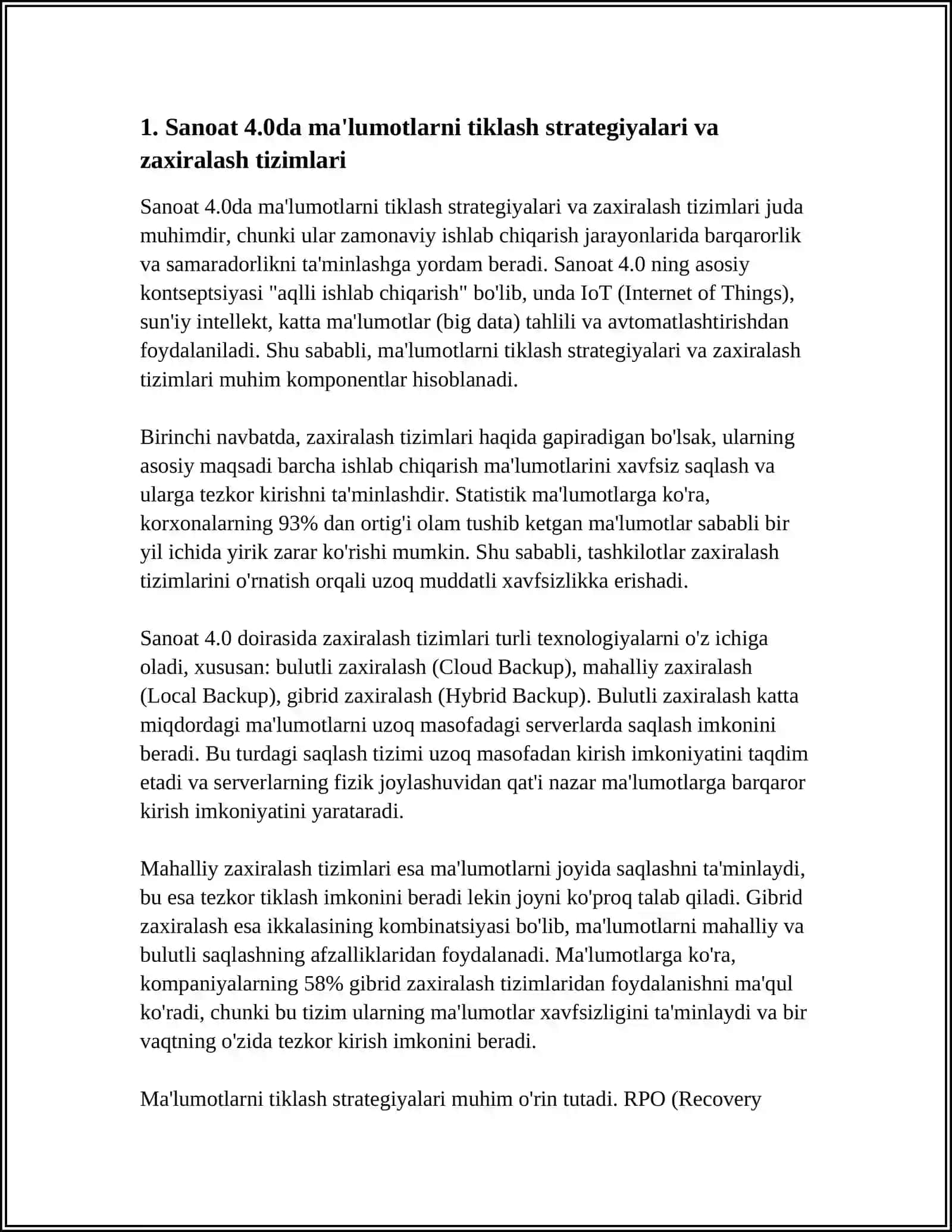 Sanoat 4.0da ma'lumotlarni tiklash strategiyalari va zaxiralash tizimlari 3