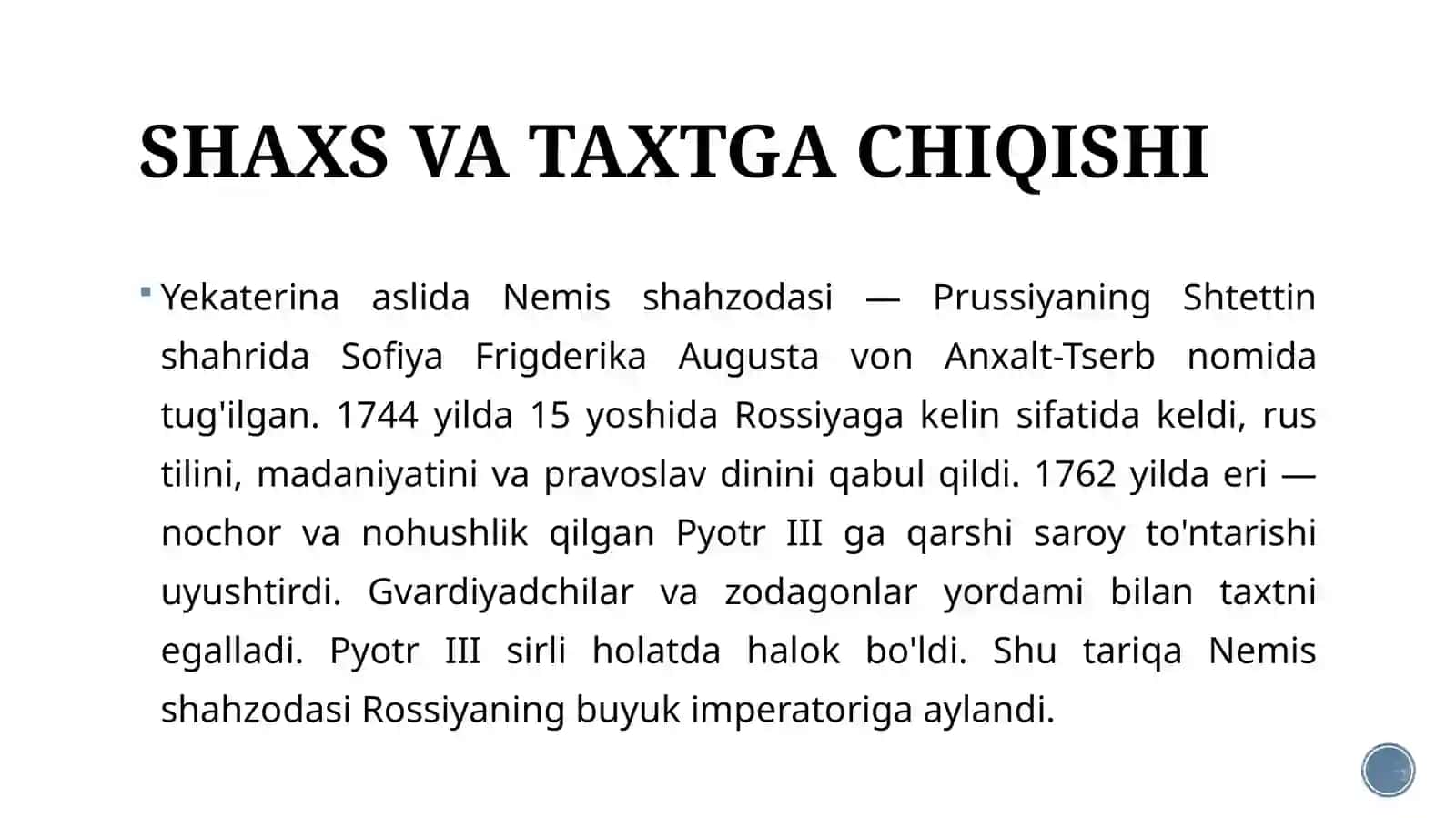 YEKATERINA II NING MA'RIFATLI BOSHQARUVI 3