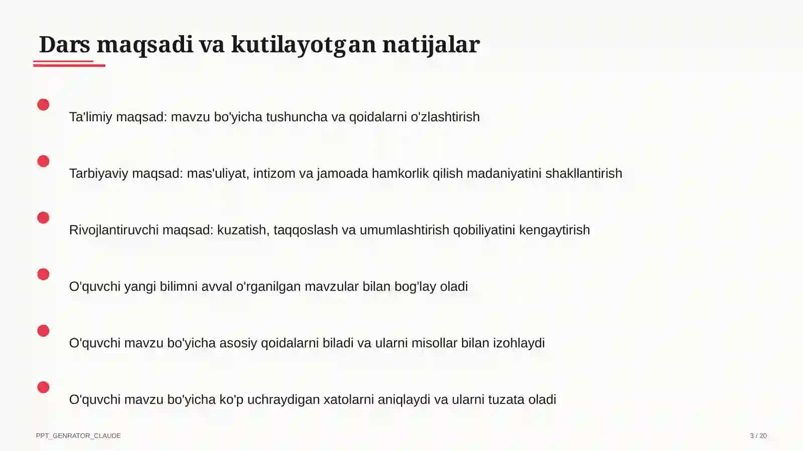 Matematika Dars Rejasi 3
