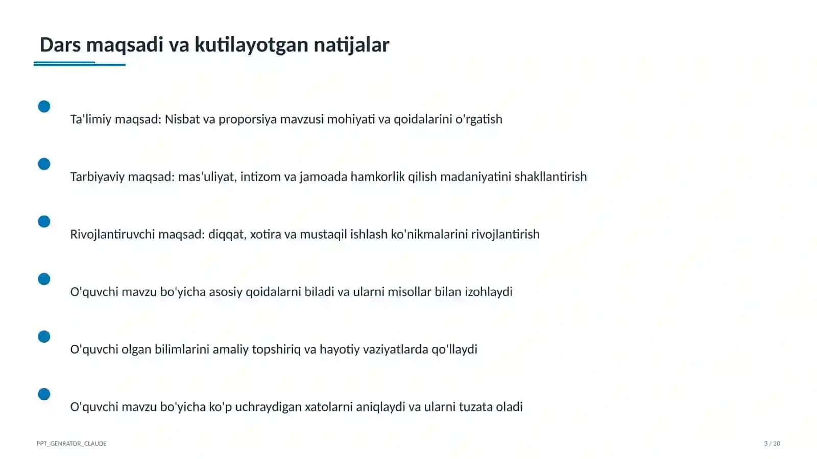 Nisbat va proporsiya (6-sinf) 3