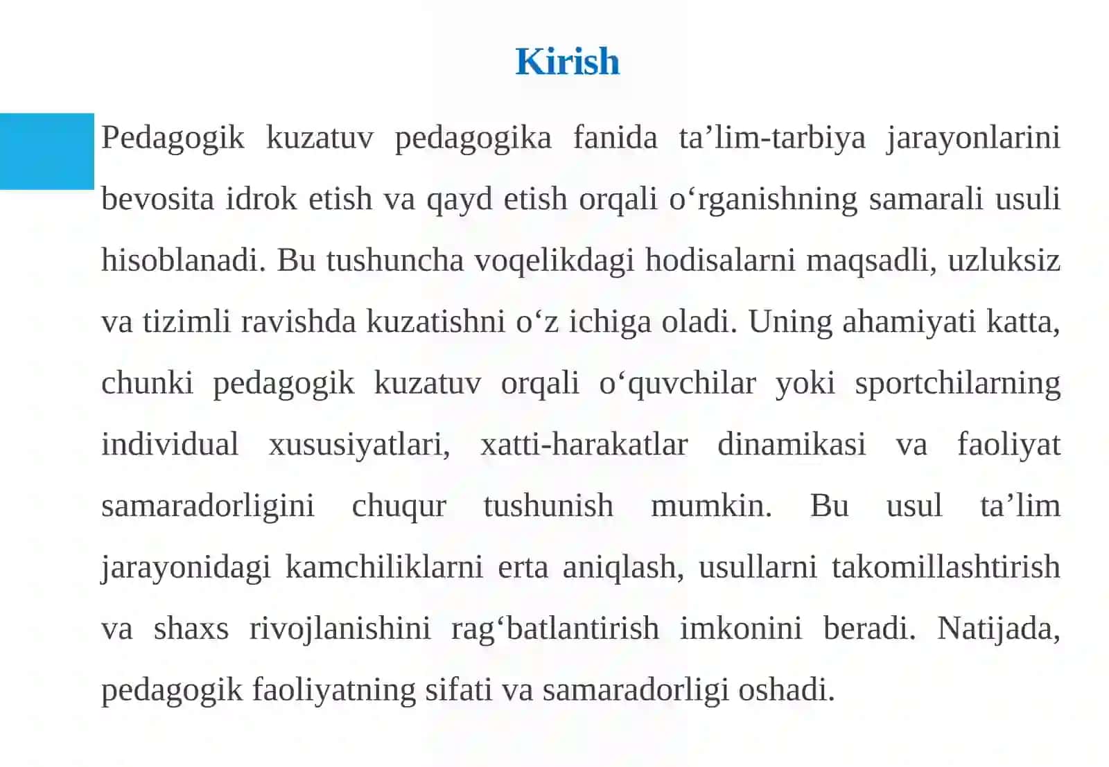 Pedagogik kuzatuv 3