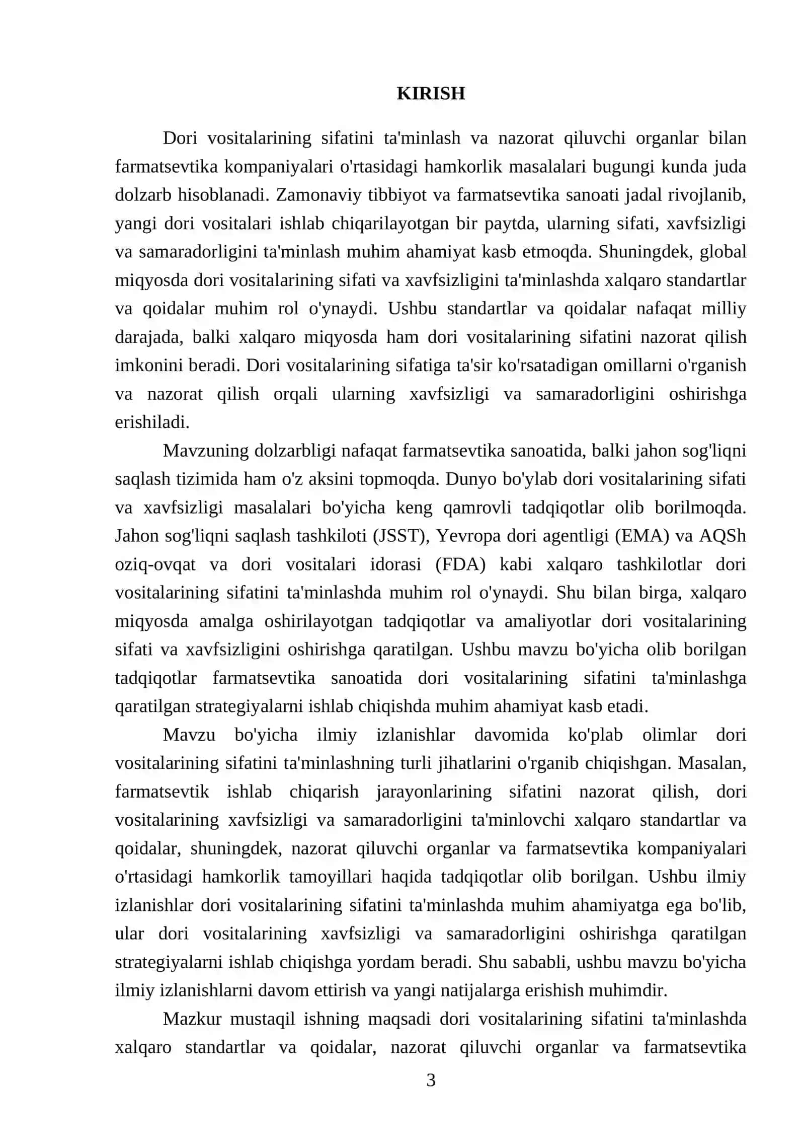 Dori vositalarining sifatini taminlash va ularning nazorat qiluvchi orginlarning gilabal hamkorligi 3