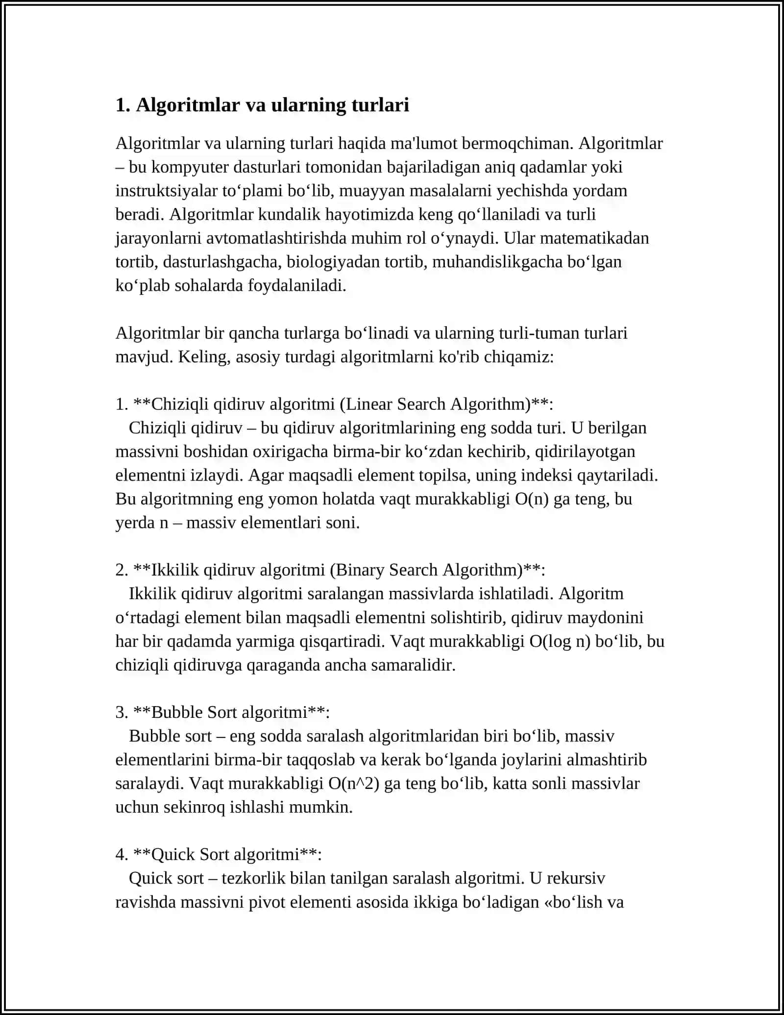 ALGORITMLASHTIRISH VA DASTURLASH ASOSLARI 3