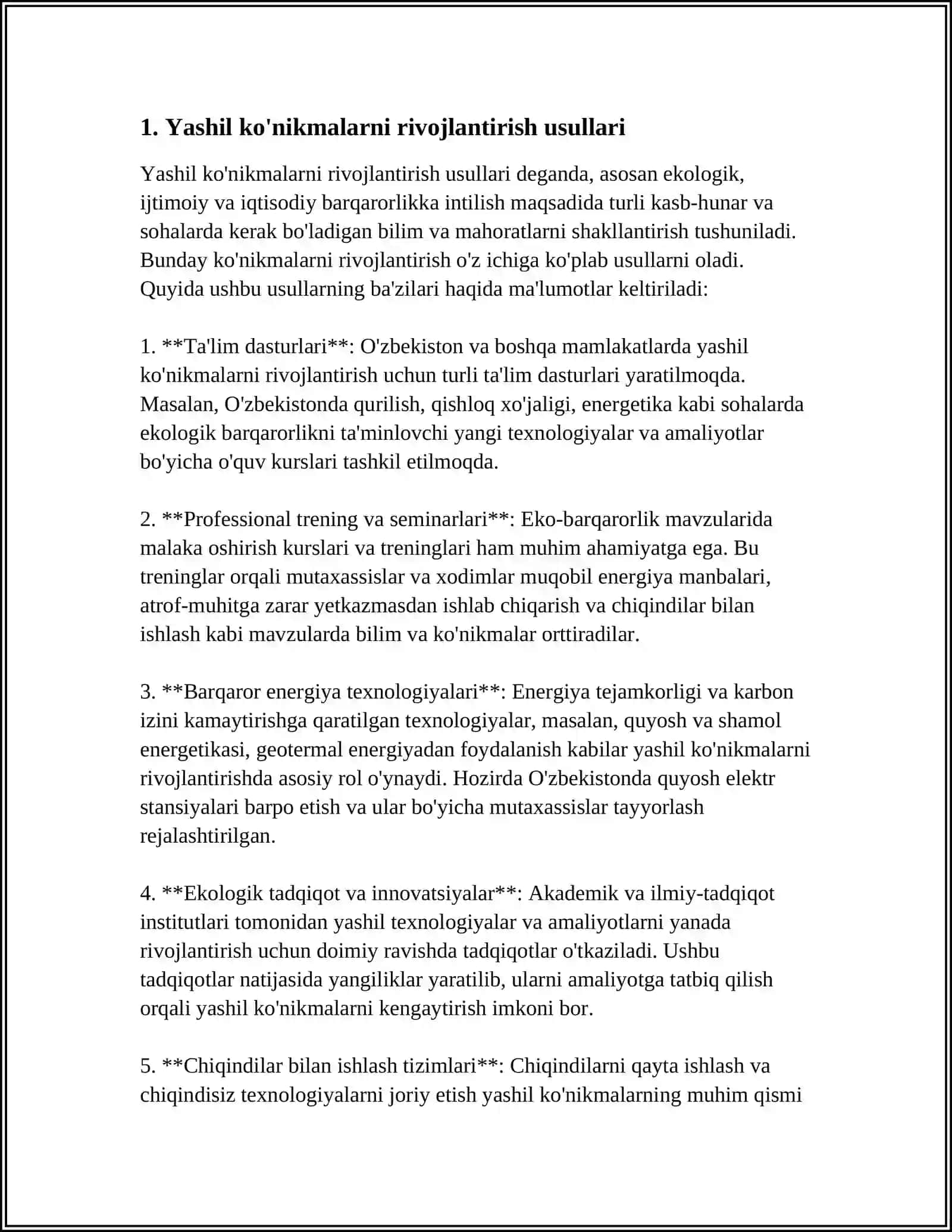Yashil ko'nikmalarni rivojlantirish usullari 3