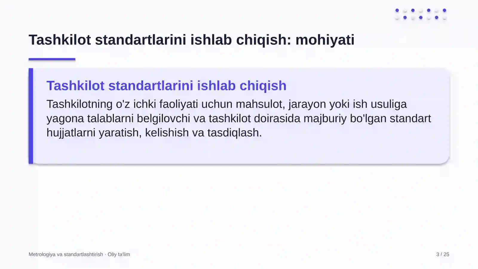 tadbirlarni tashkil etish agentliklarida tashkilot standartlarini ishlab chiqish 2610 3