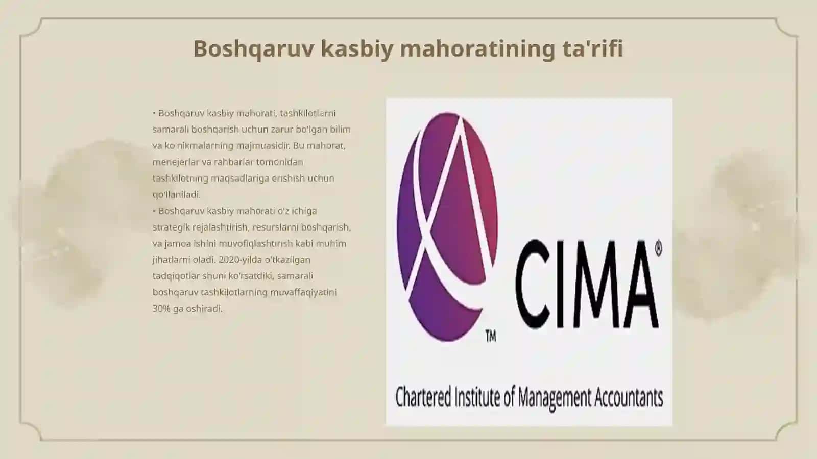 Boshqaruv kasbiy mahorati 3