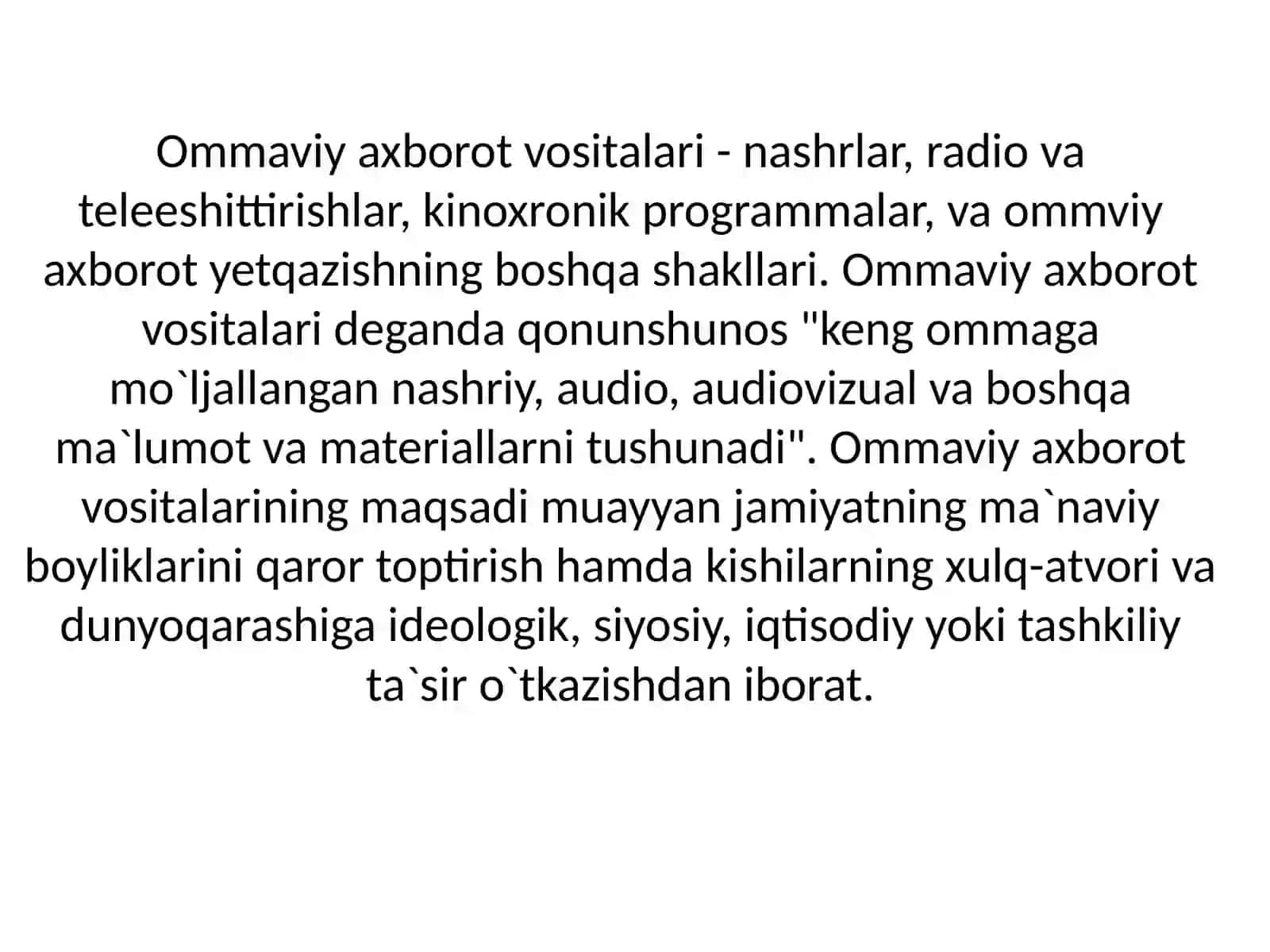 Ommaviy axborot vositalari va ular faoliyatining konstitutsiyaviy-huquqiy tartibga solinishi 3