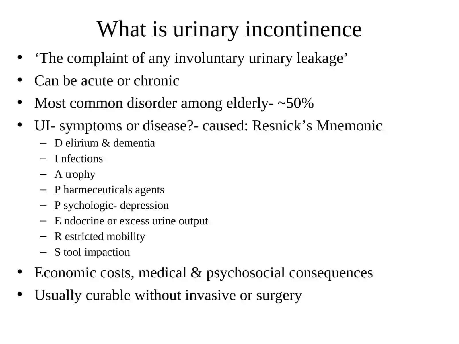 Urinary Incontinence 3
