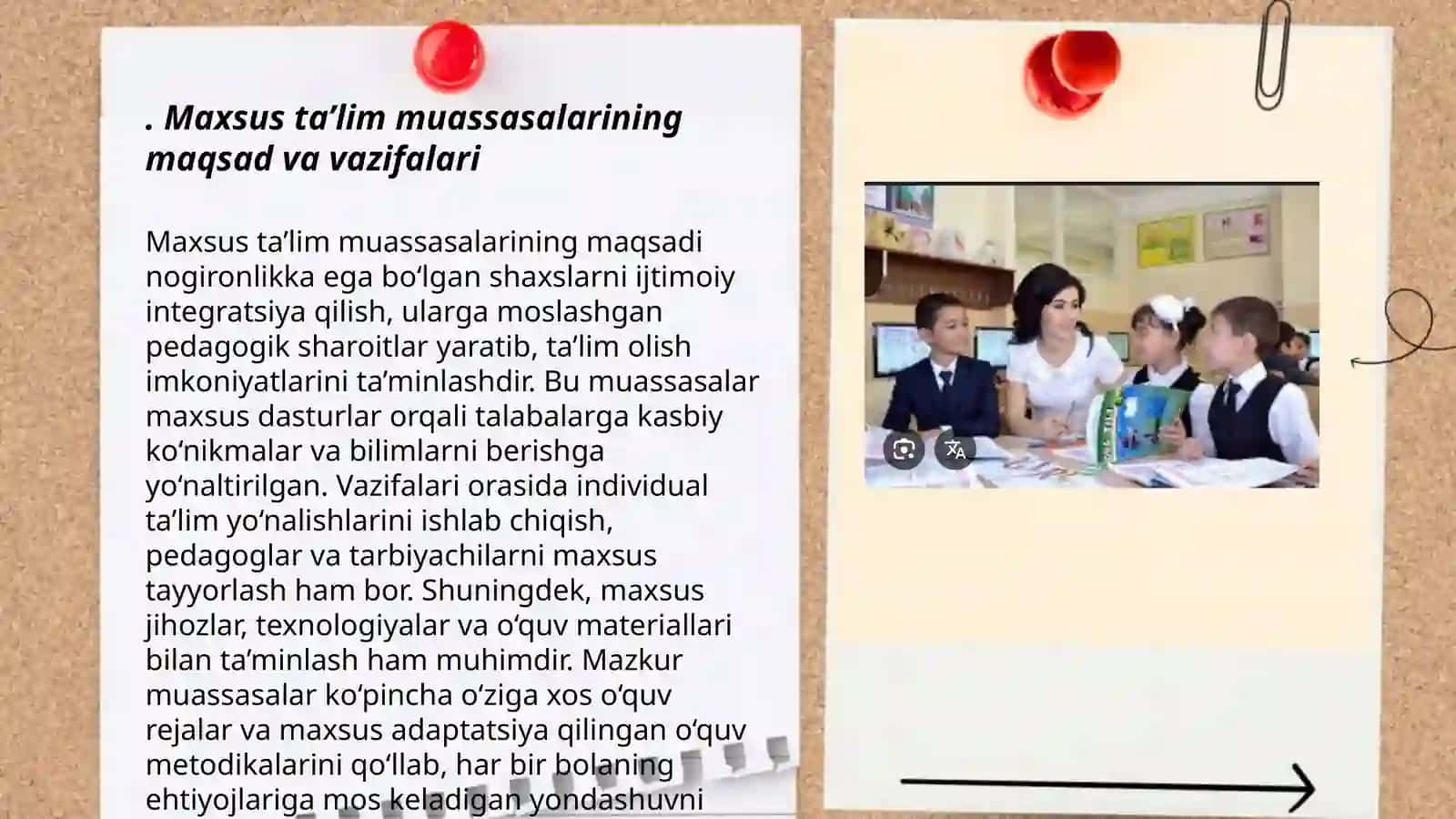 Psixik rivojlanishi sust bolalar uchun ta'lim tarbiya jarayoni 3