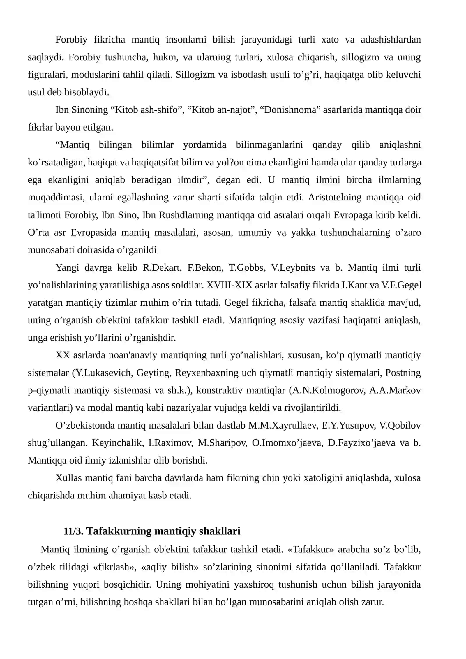 Mantiq ilmining predmeti, asosiy qonunlari 3
