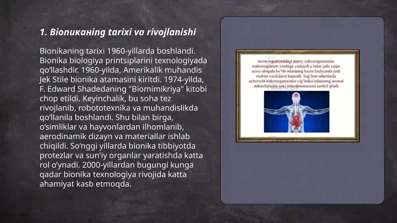 Bionika asoslari va uni inson hayotidagi oʻrni 3