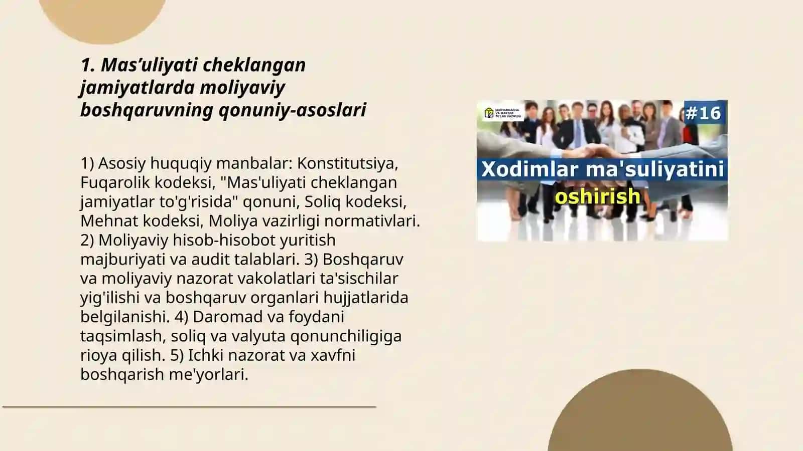 Mas’uliyati cheklangan jamiyatlarda moliyaviy menejment xizmatlarini tashkil qilish xususiyatlari 3