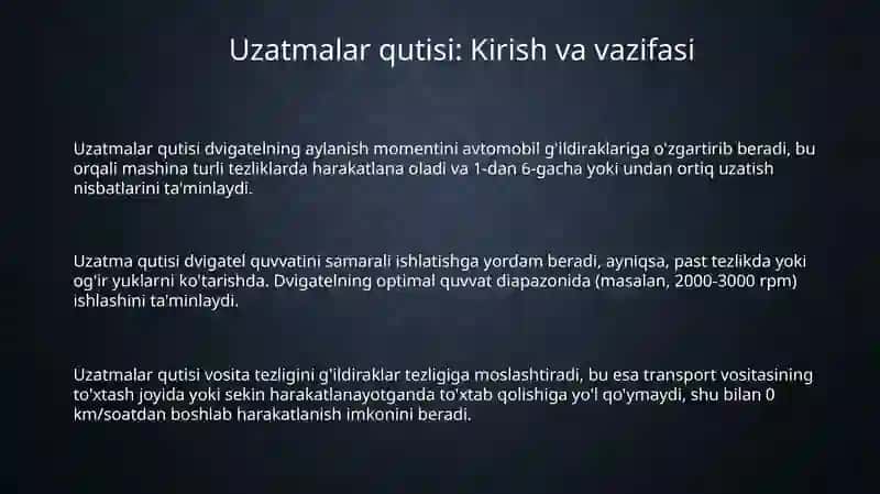 Uzatmalar qutisi: Kirish va vazifasi 3