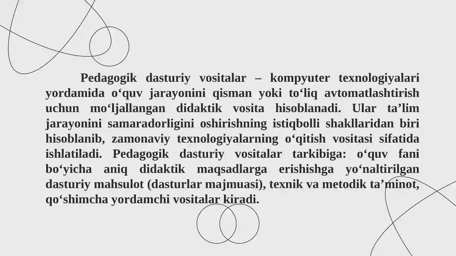 Pedagogik dasturiy vositalar va nazorat testlarini yaratuvchi dasturlar 3