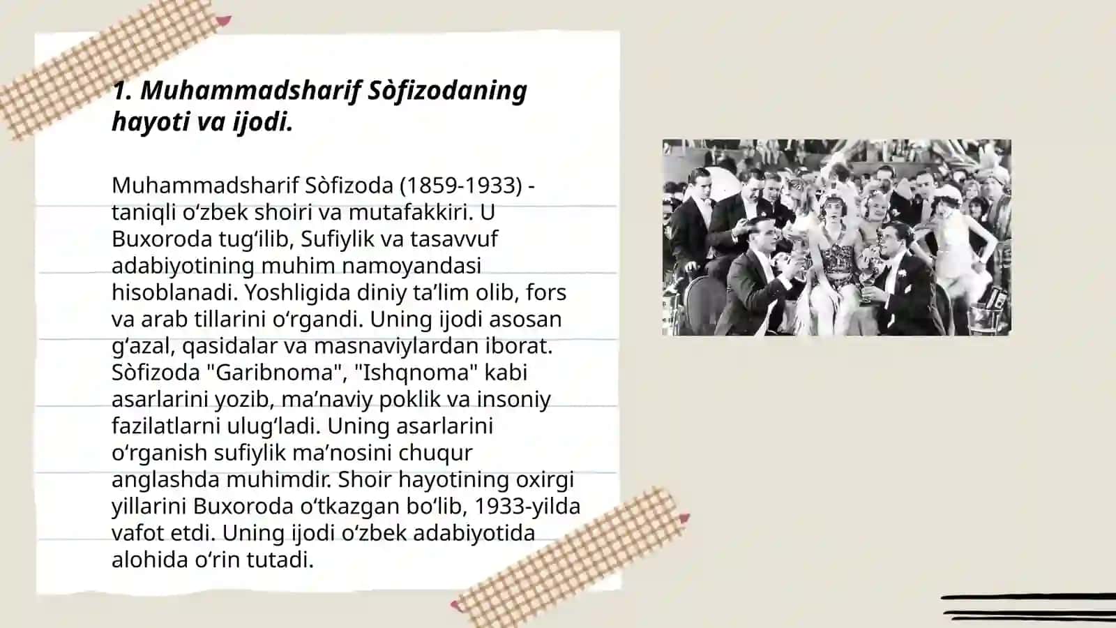 Muhammadsharif Sòfizodaning ijodining òrganilishi 3