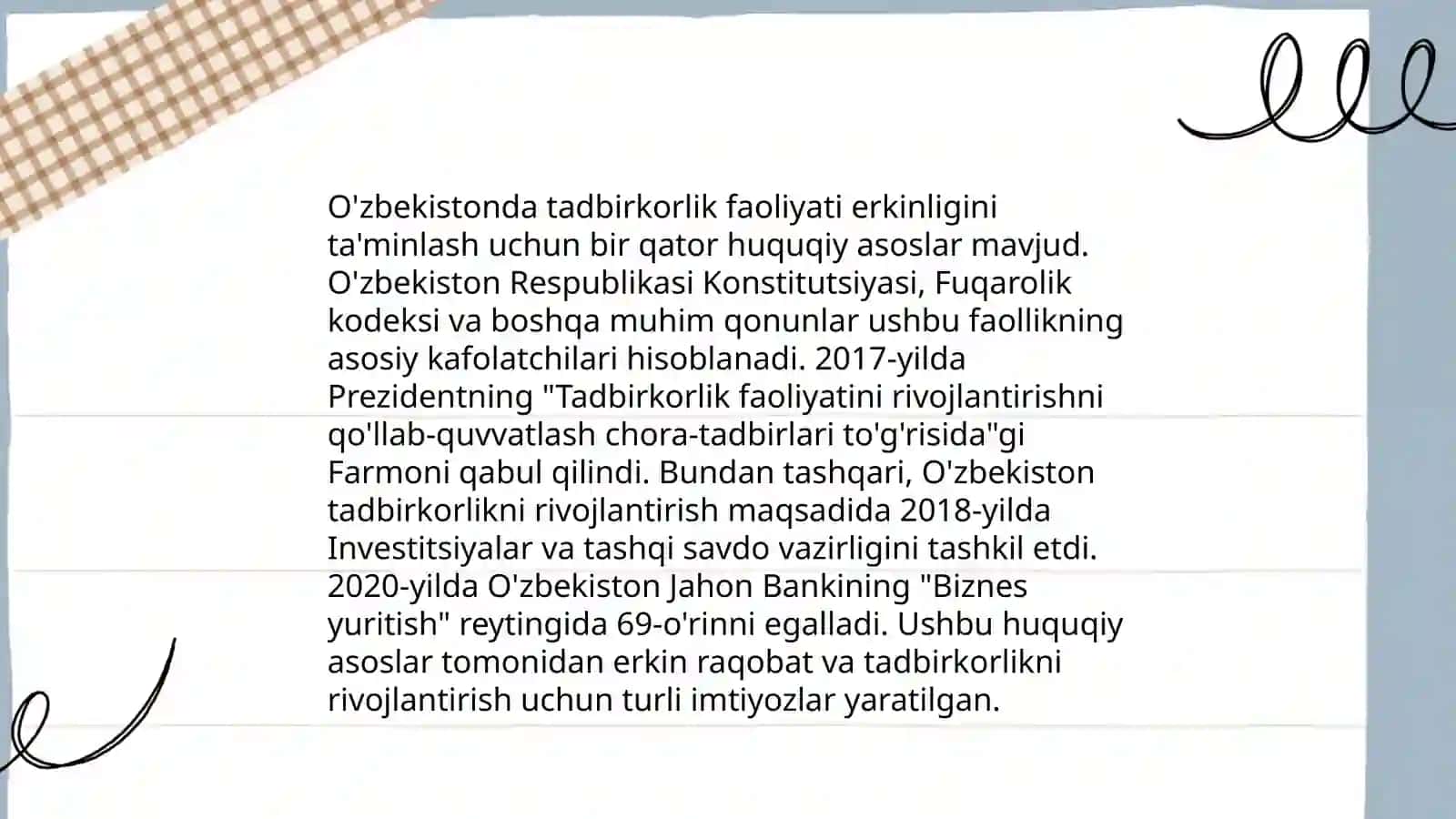 Tadbirkorlik faoliyati erkinligi va kafolatlari 3