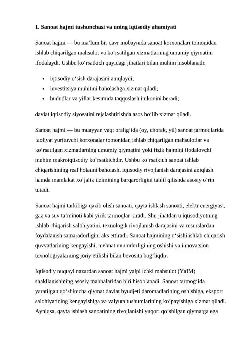 5 YILLIK IQTISODIY KO‘RSATKICHLAR (SANOAT HAJMI) BO‘YICHA CHIZIQLI VA USTUNLI DIAGRAMMALARNI TAHLIL QILISH 3