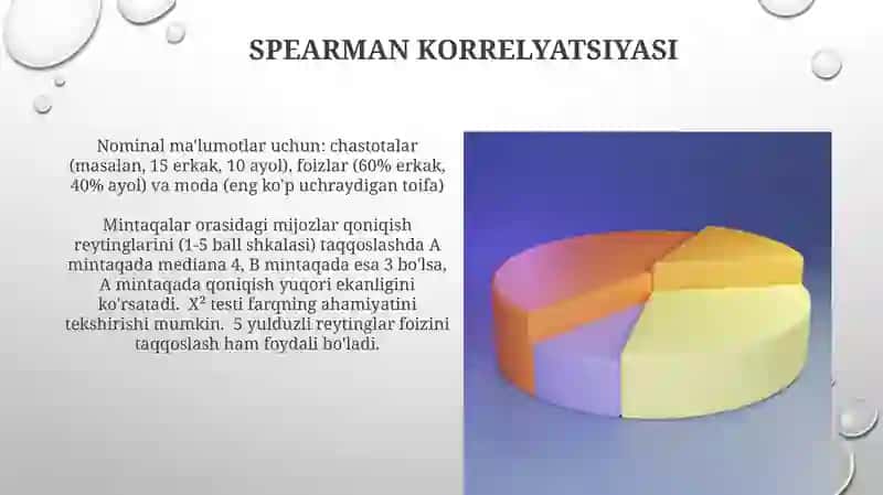 Nominal va tartiblovchi shkalalar uchun tavsiflovchi statistika 3