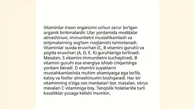 Vitaminsimon moddalar. Avitaminlar 3