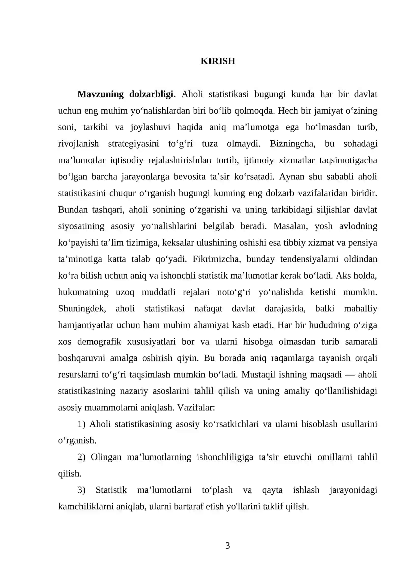 Aholi statistikasi 3
