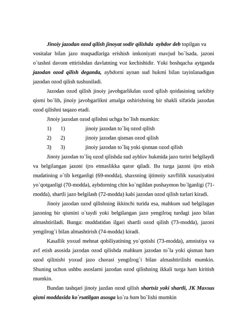 Jazodan Ozod Qilish Tushunchasi 3