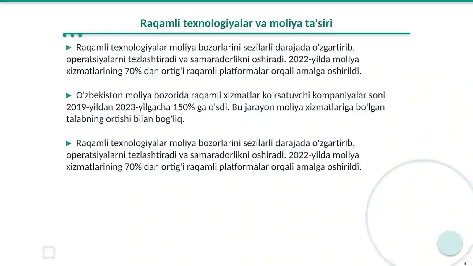 Moliya bozorlarida raqamli texnologiyalarni joriy etish 3