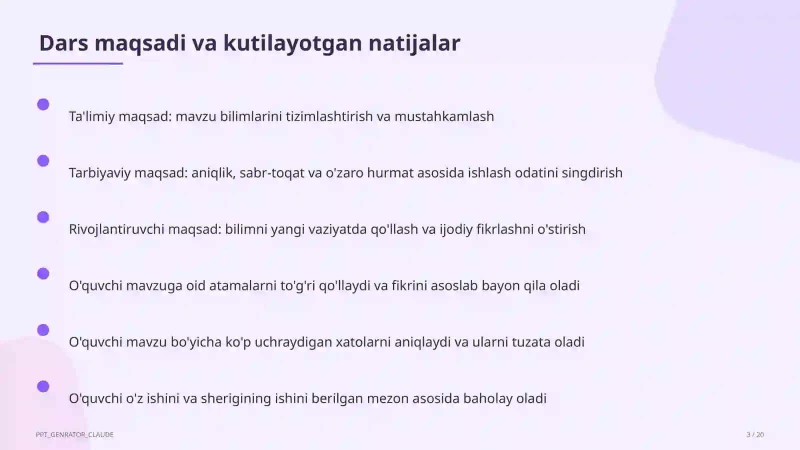 Tabiatshunoslik darsi 3