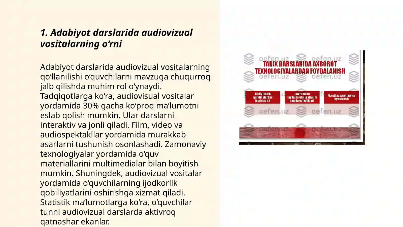 Adabiyot darslarida audovizual va texnik vositalardan foydalanish 3