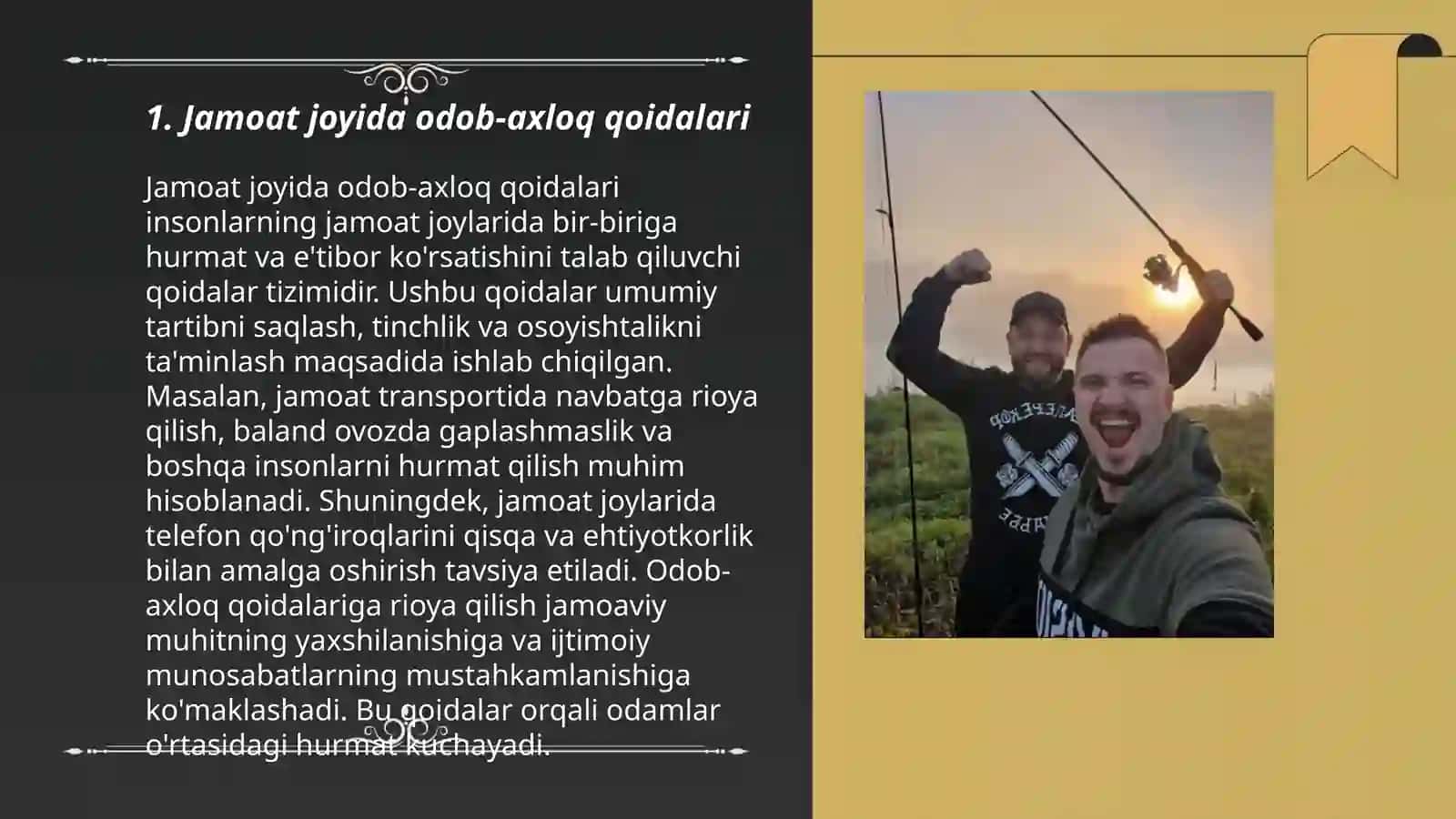 Jamoat joyida odob-axloq qoidalari 3