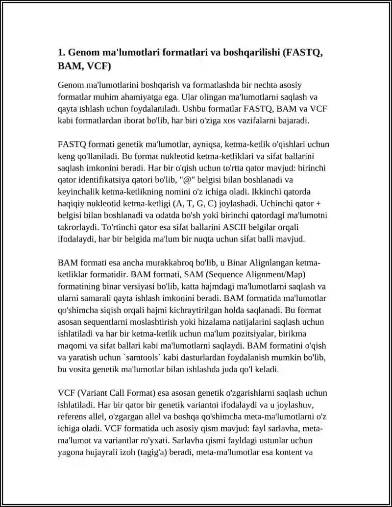 GENOMLARNI BIOINFORMATIKALASH 3