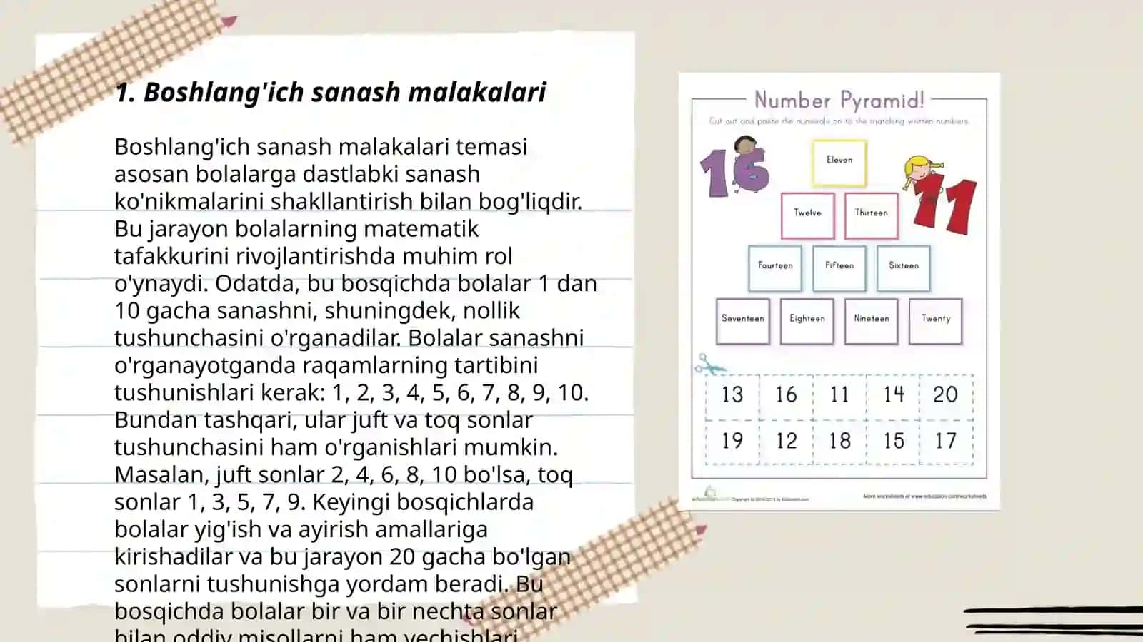 Boshlang'ich sanash malakalari 3