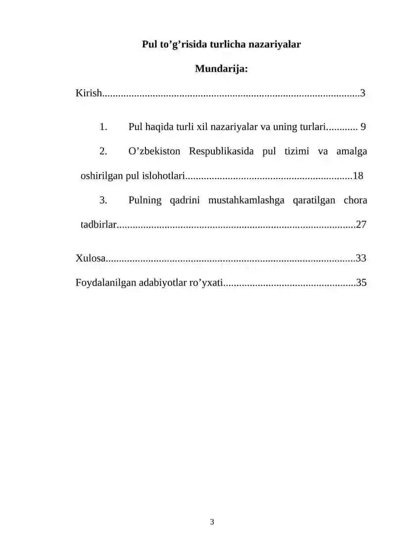 Pul to’g’risida turlicha nazariyalar 3