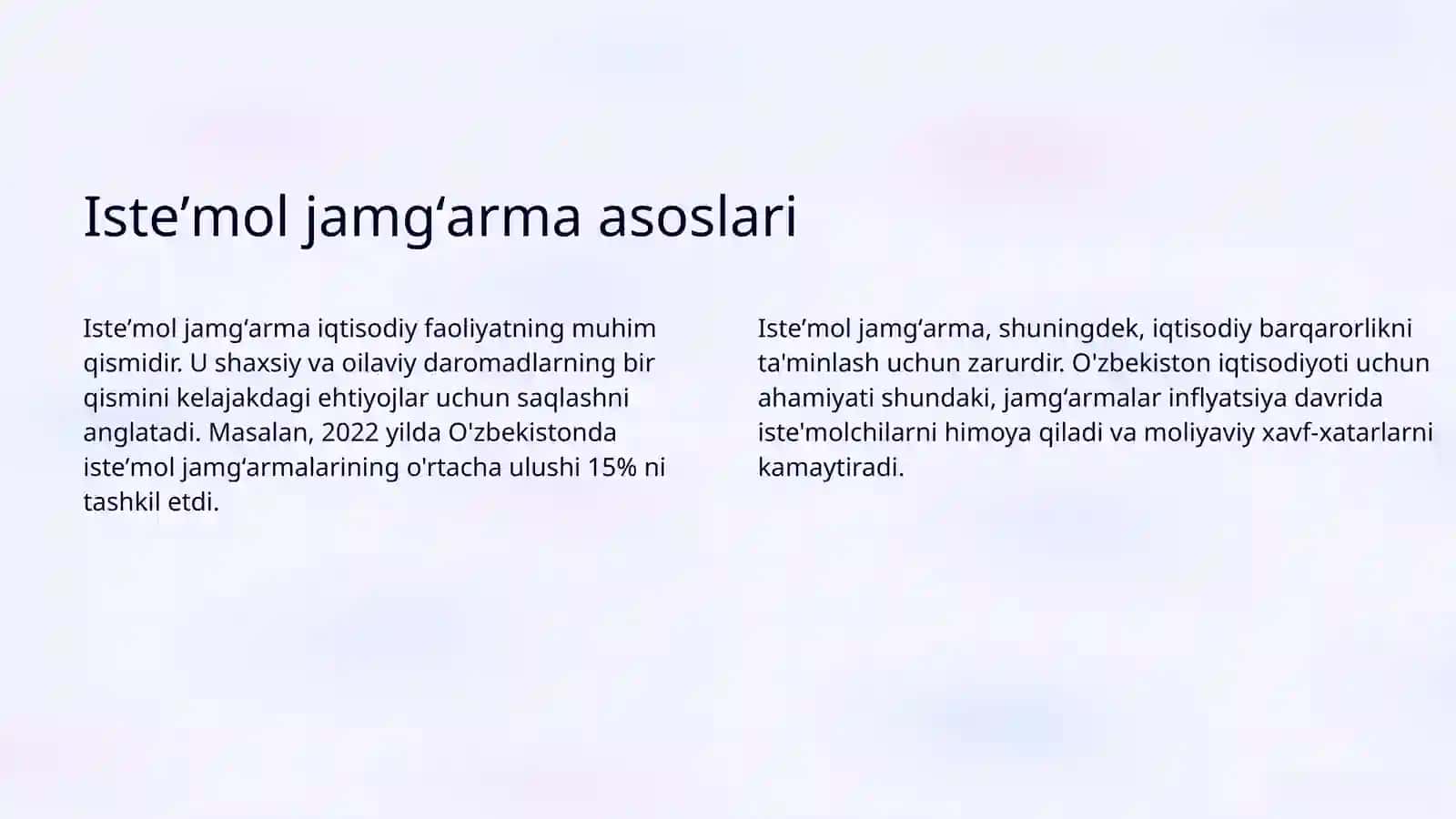Isteʼmol jamgʻarma va investitsiyalar 3