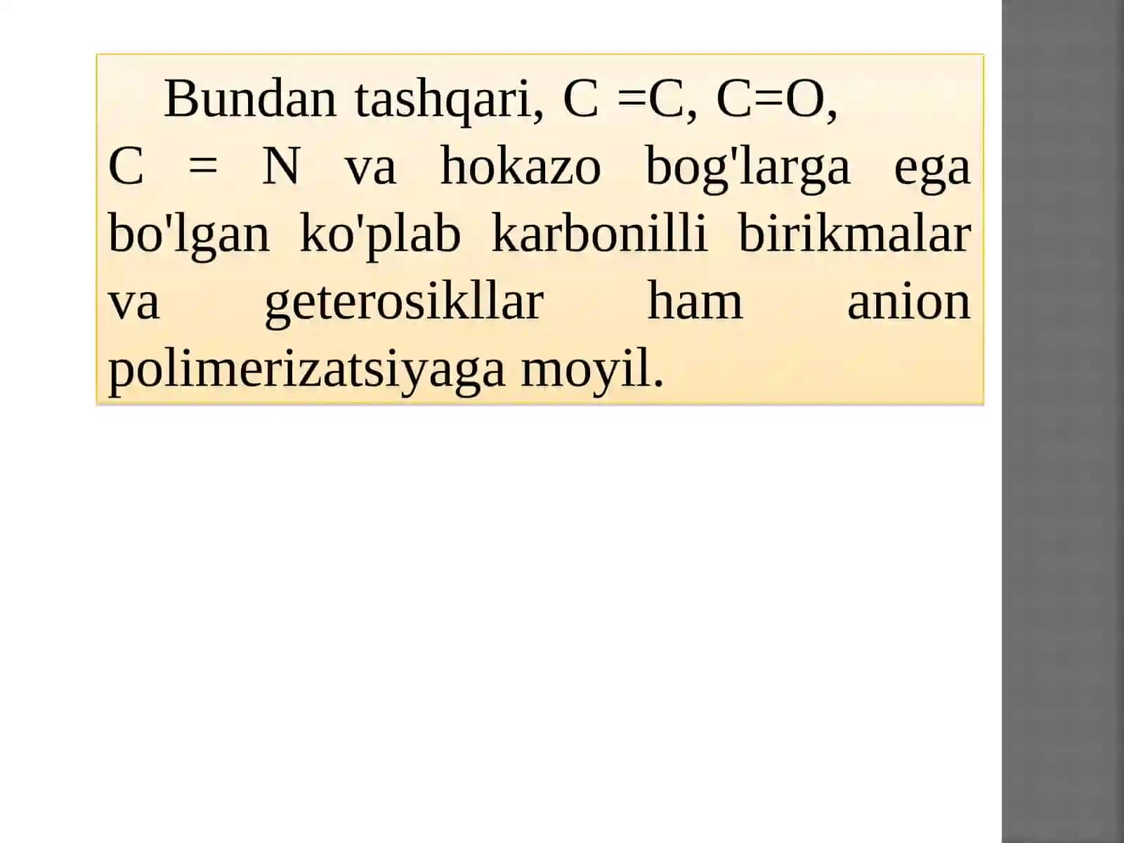 Anionik polimerlanish 3